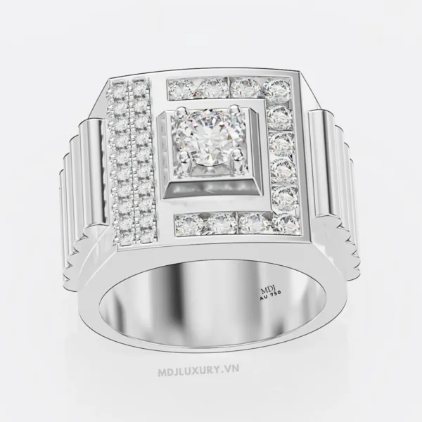 Nhẫn Nam Vàng Trắng 18K NN245