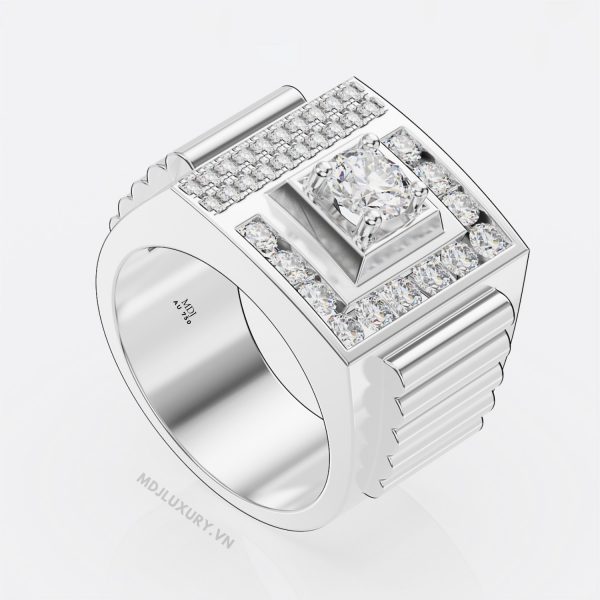 Nhẫn Nam Vàng Trắng 18K NN245