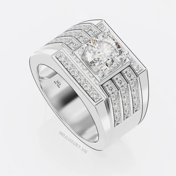 Nhẫn Nam Vàng Trắng 18K NN246