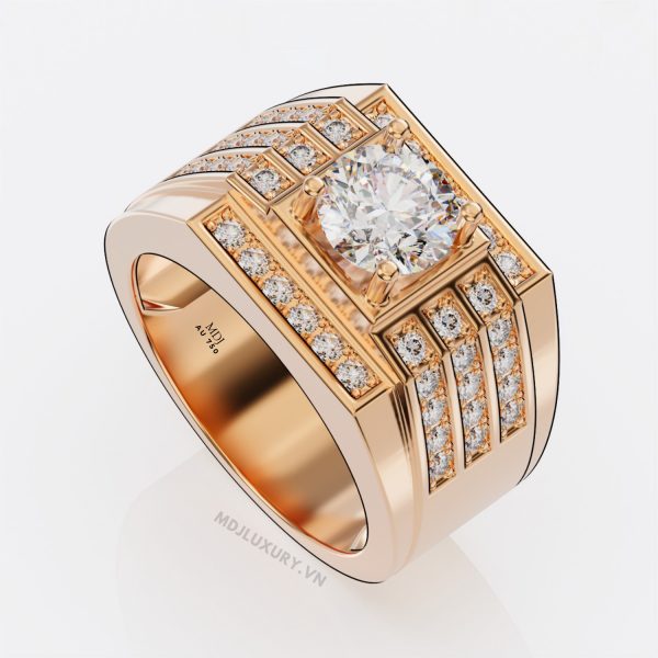 Nhẫn Nam Vàng Trắng 18K NN246