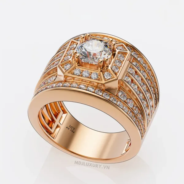 Nhẫn Nam Vàng Trắng 18K NN248