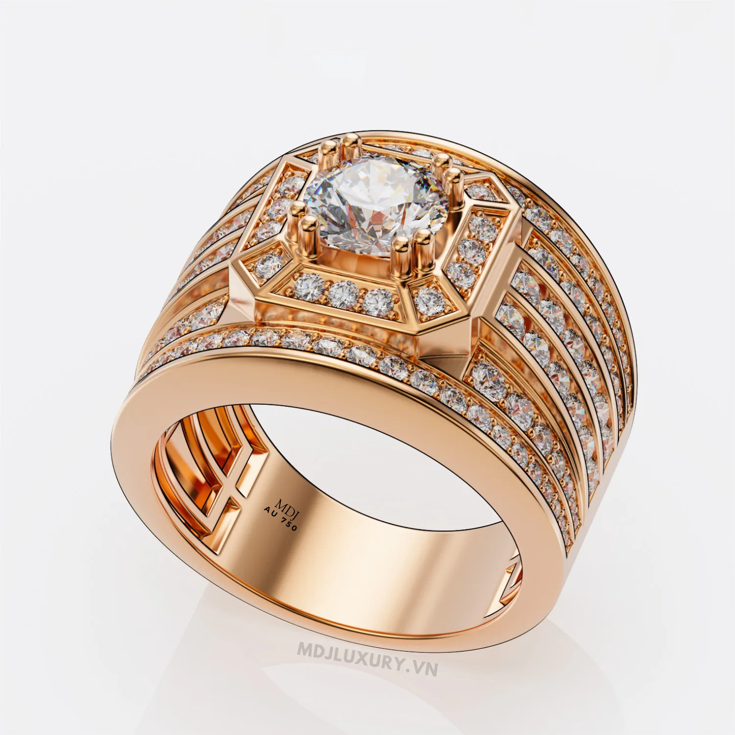 Nhẫn Nam Vàng Trắng 18K NN248