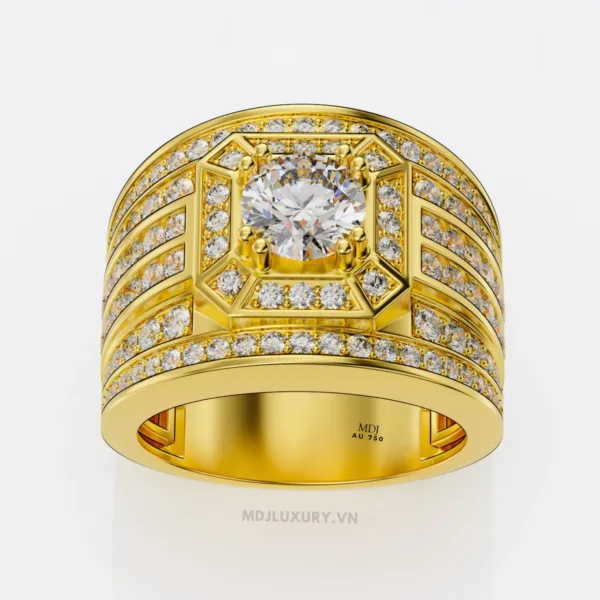 Nhẫn Nam Vàng Trắng 18K NN248