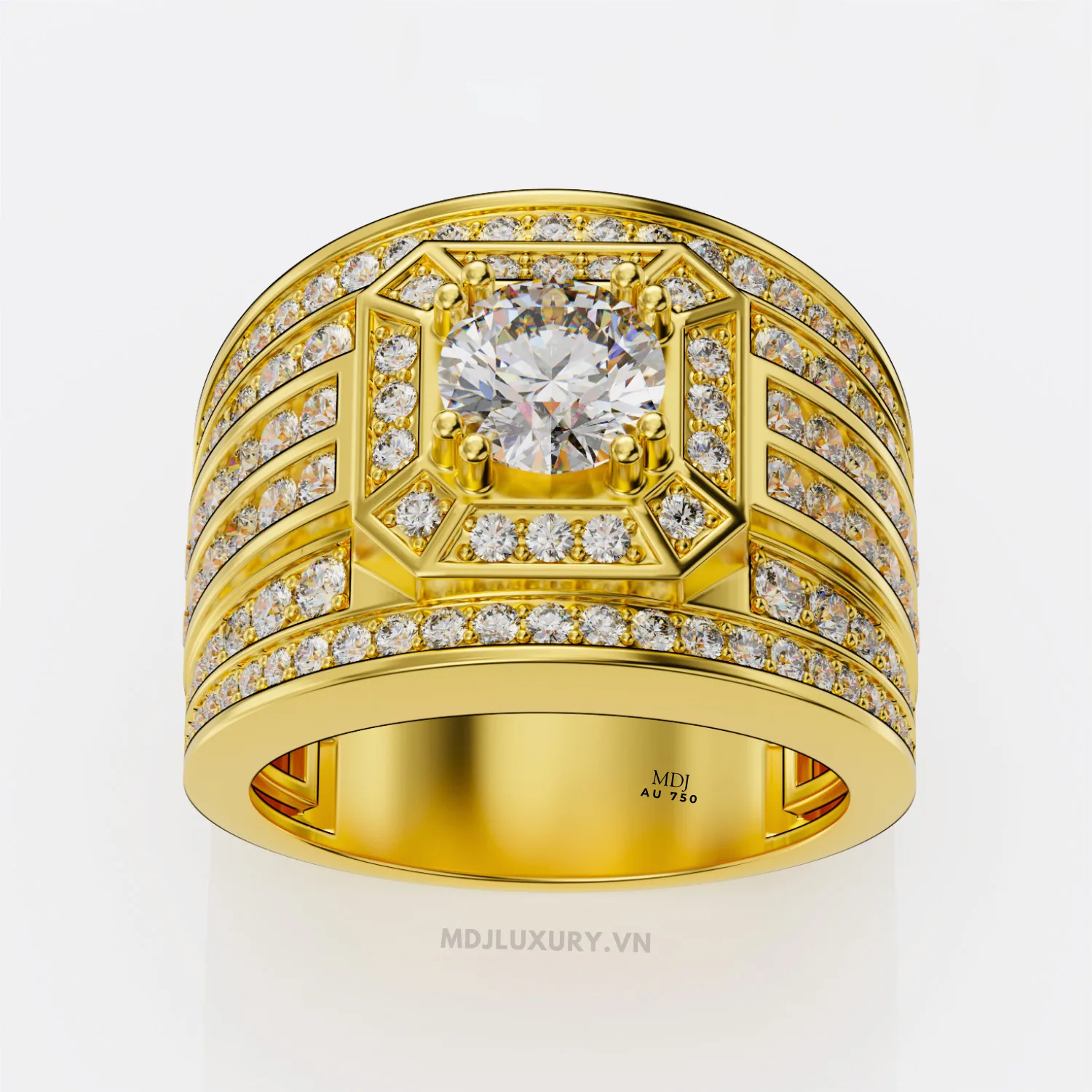 Nhẫn Nam Vàng Trắng 18K NN248