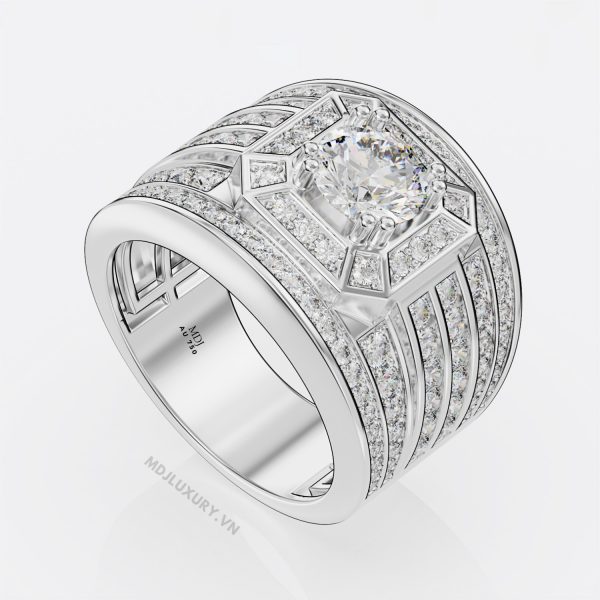 Nhẫn Nam Vàng Trắng 18K NN248