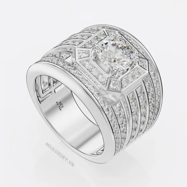Nhẫn Nam Vàng Trắng 18K NN248