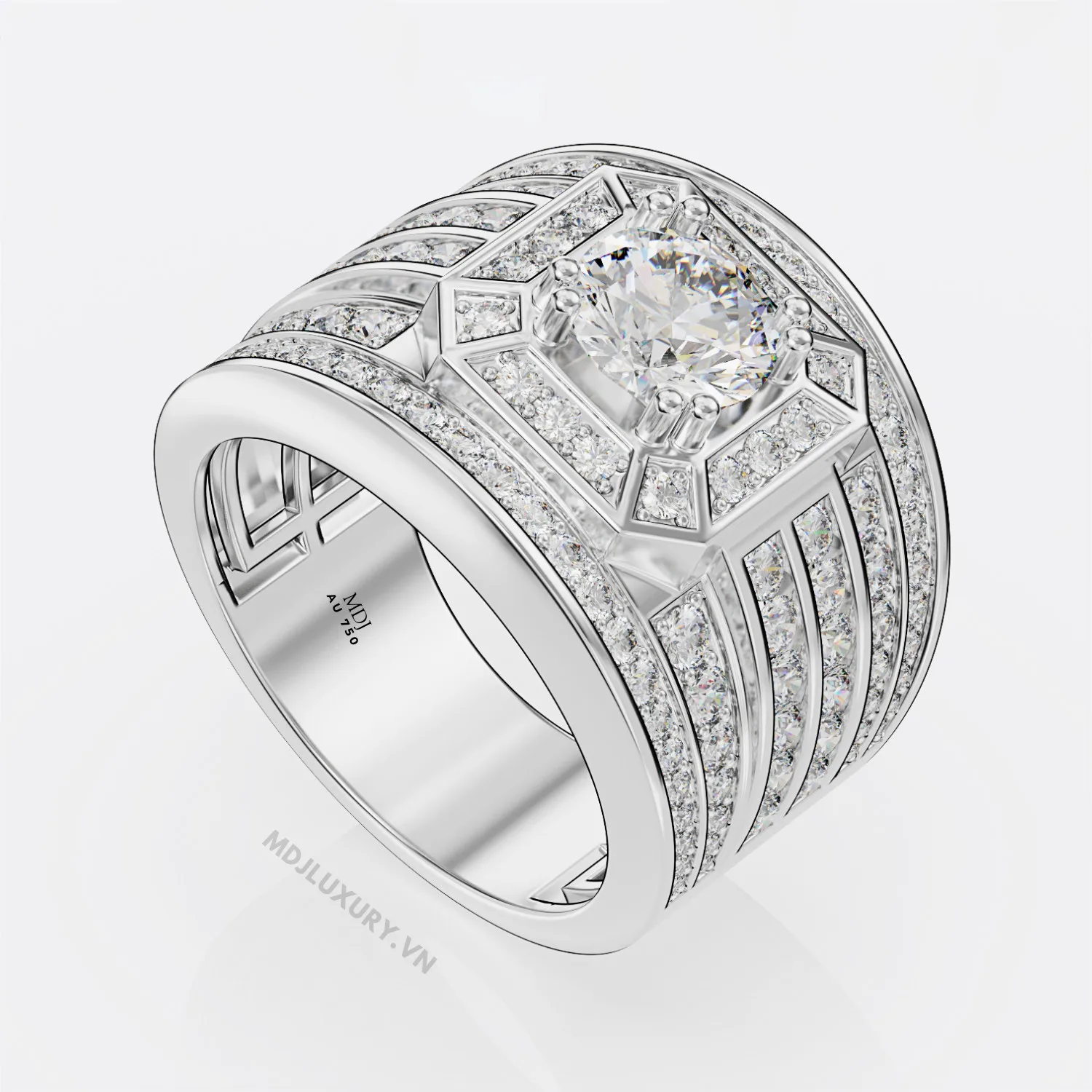 Nhẫn Nam Vàng Trắng 18K NN248