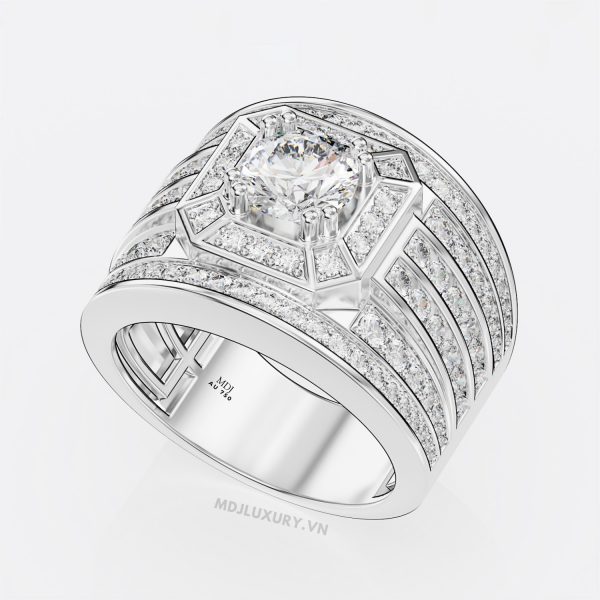 Nhẫn Nam Vàng Trắng 18K NN248