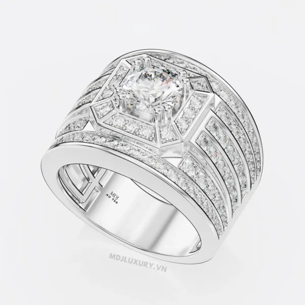 Nhẫn Nam Vàng Trắng 18K NN248
