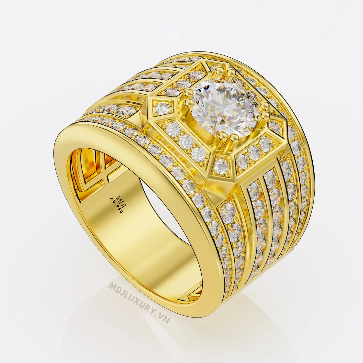 Nhẫn Nam Vàng Trắng 18K NN248