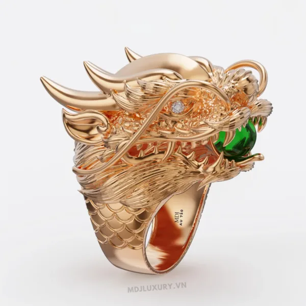 Nhẫn Nam Đầu Rồng Vàng 18K – MDJ NN251