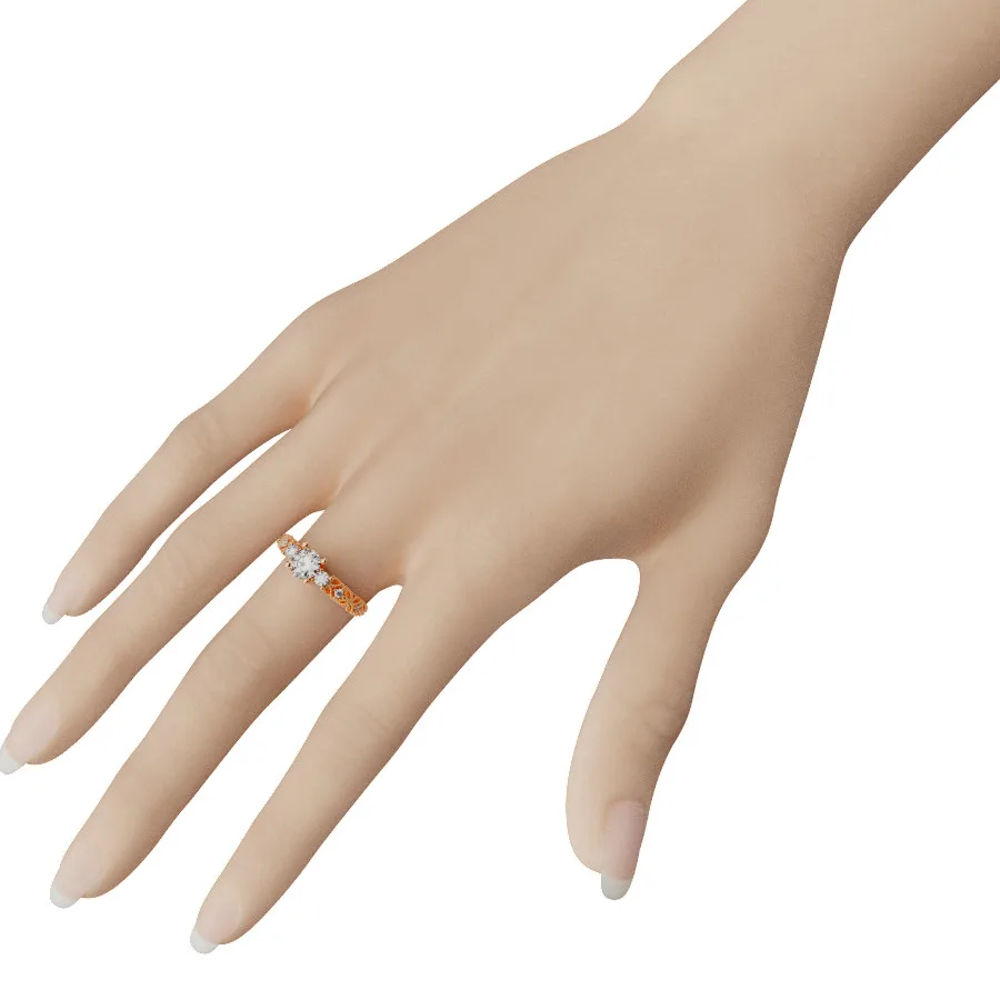 Nhẫn Đính Hôn Hà Nội Vàng Trắng MDJ NNU101
