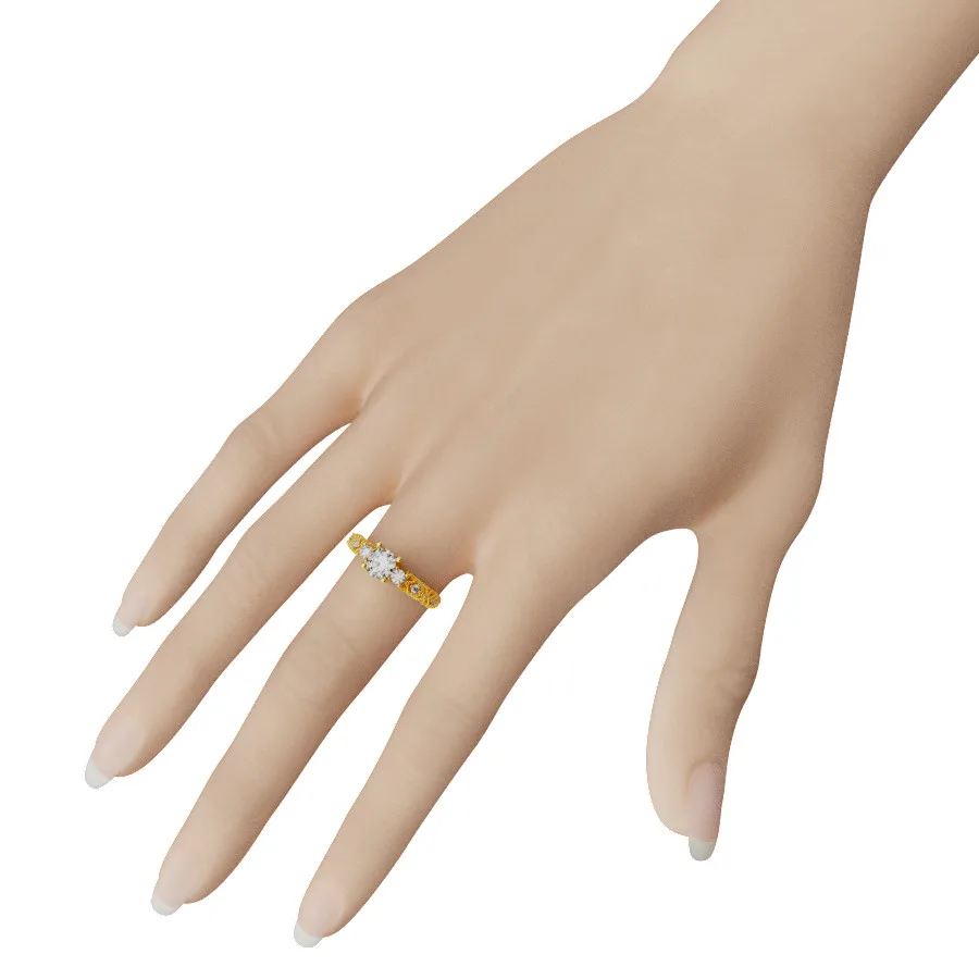 Nhẫn Đính Hôn Hà Nội Vàng Trắng MDJ NNU101