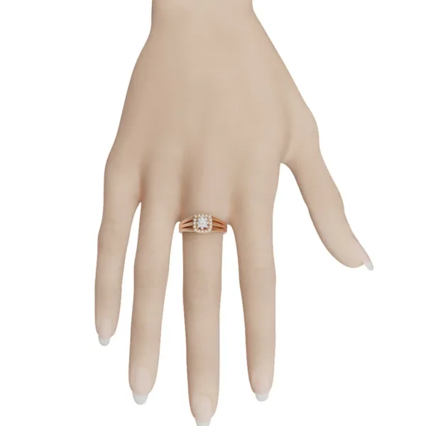 Nhẫn đính hôn bằng vàng trắng MDJ NNU102