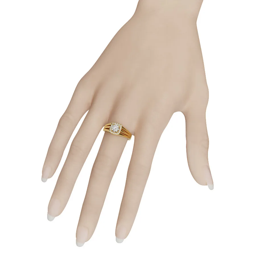 Nhẫn đính hôn bằng vàng trắng MDJ NNU102