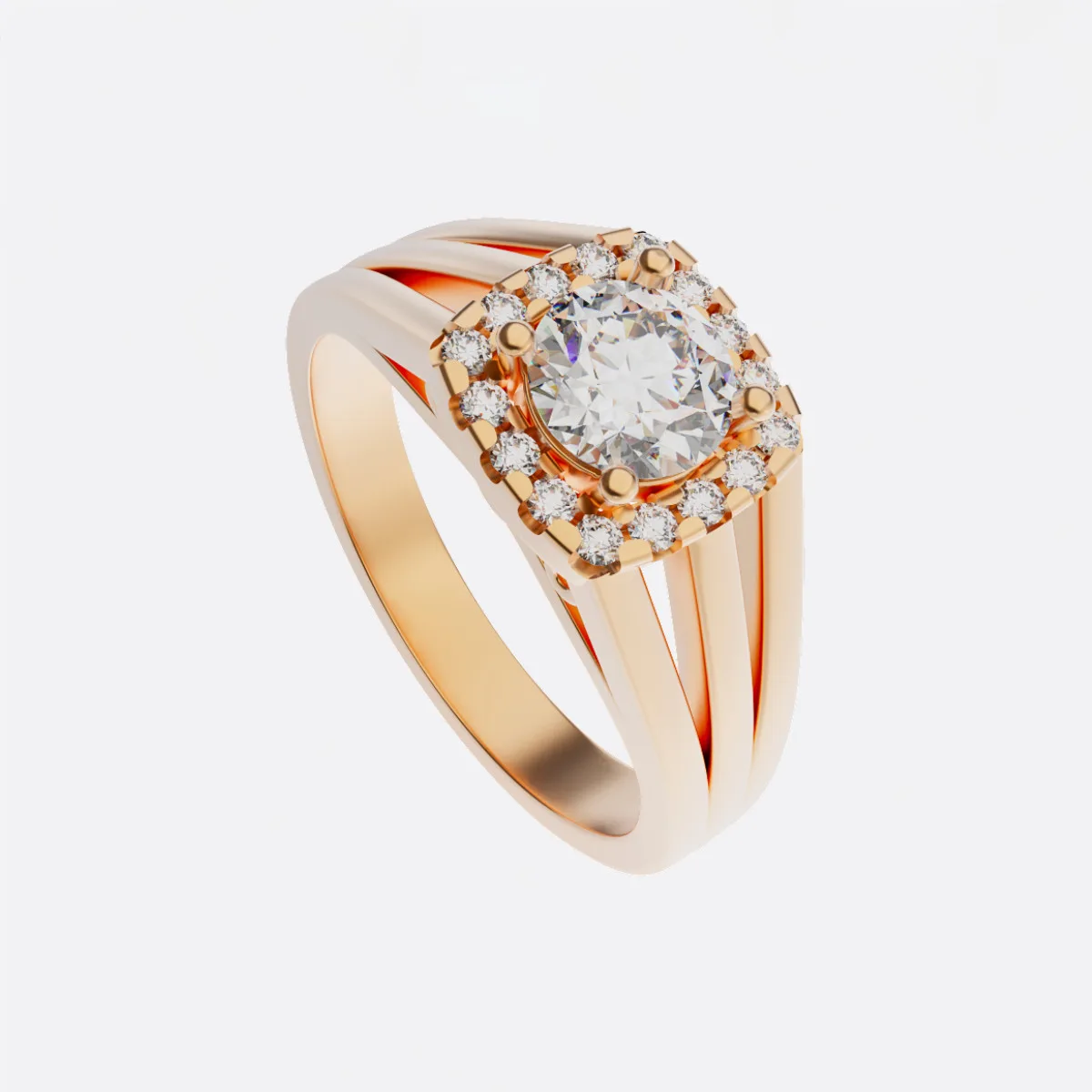 Nhẫn đính hôn bằng vàng trắng MDJ NNU102
