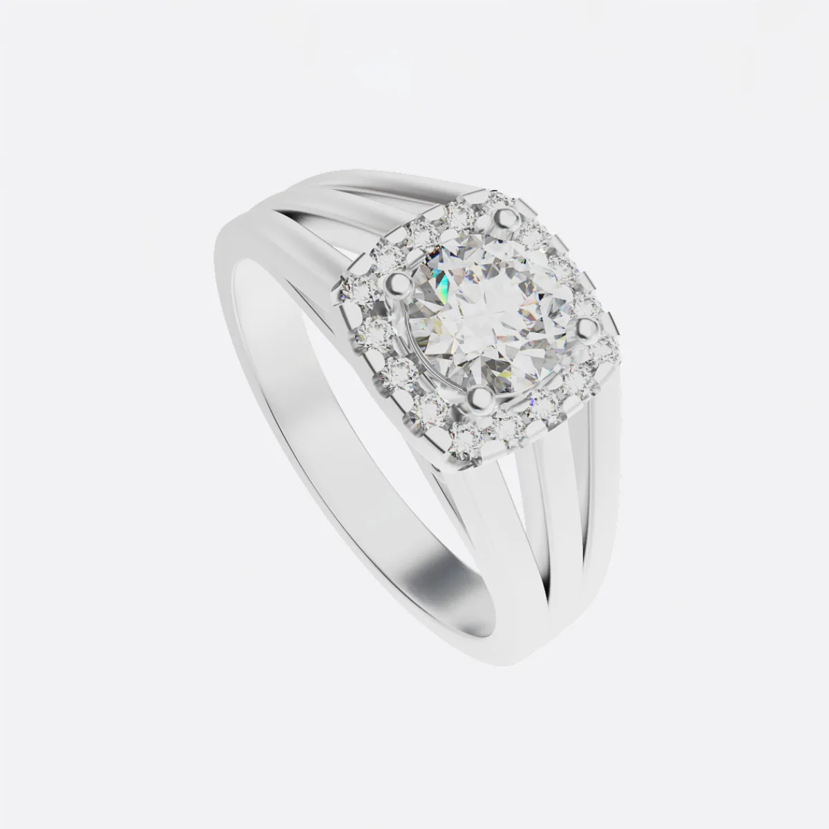 Nhẫn đính hôn bằng vàng trắng MDJ NNU102