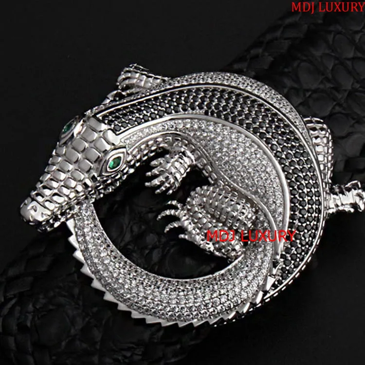 Mặt Thắt Lưng Bạc Ý Crocodile - Thắt Lưng Cao Cấp TL17
