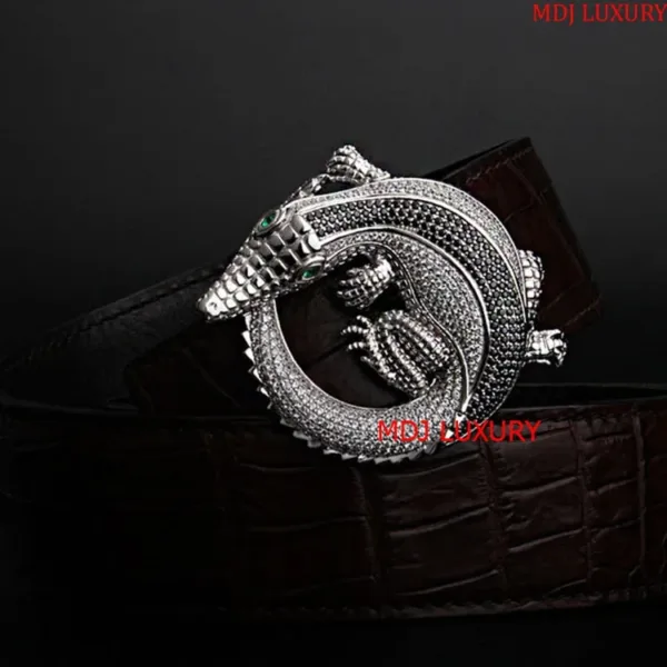 Mặt Thắt Lưng Bạc Ý Crocodile - Thắt Lưng Cao Cấp TL17