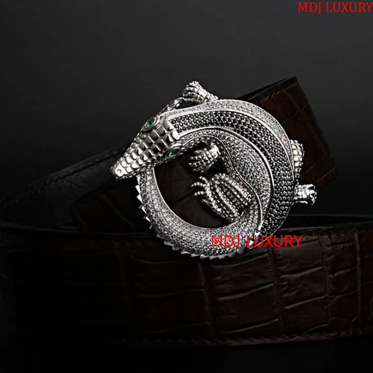 Mặt Thắt Lưng Bạc Ý Crocodile - Thắt Lưng Cao Cấp TL17
