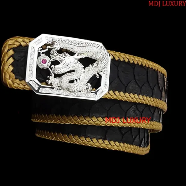 Mặt Thắt Lưng Bạc Ý Rồng - Thắt Lưng Cao Cấp Dragon TL18