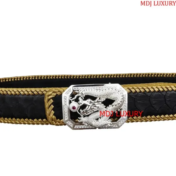 Mặt Thắt Lưng Bạc Ý Rồng - Thắt Lưng Cao Cấp Dragon TL18