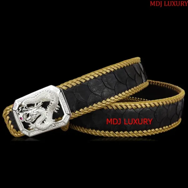 Mặt Thắt Lưng Bạc Ý Rồng - Thắt Lưng Cao Cấp Dragon TL18