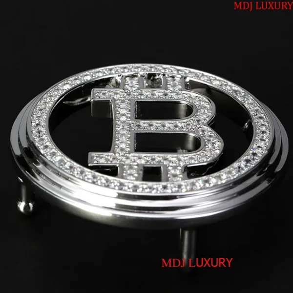 Mặt thắt lưng Bitcoin bạc 925 Full Đá - TL23KD