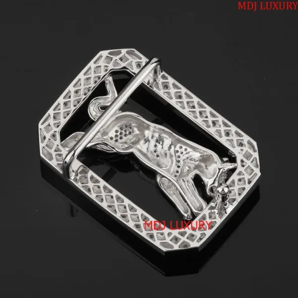 Mặt thắt lưng bạc - Mặt Báo 925 Full Đá - TL24B