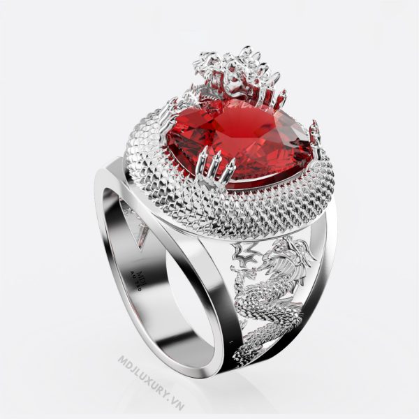 Nhẫn vàng Tây Nam Rồng đá thiên nhiên – NN100