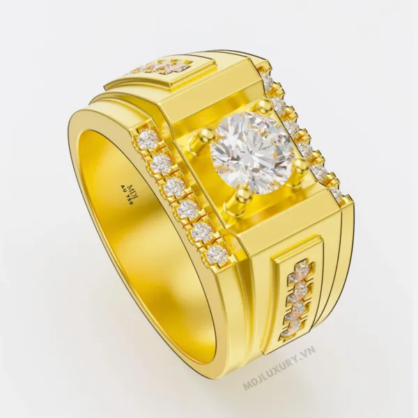 Nhẫn nam vàng tây và đá quý NN119