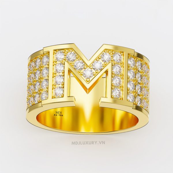 Nhẫn vàng nam chữ M NN179