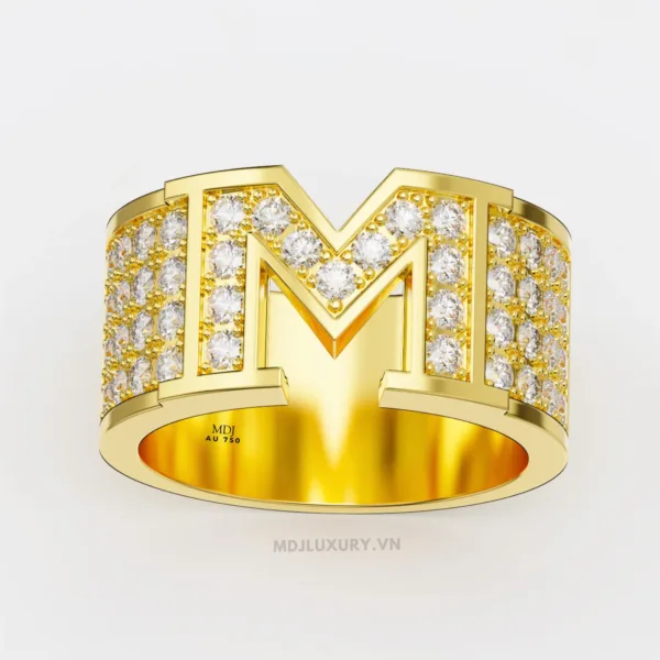Nhẫn vàng nam chữ M NN179