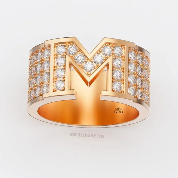 Nhẫn vàng nam chữ M NN179