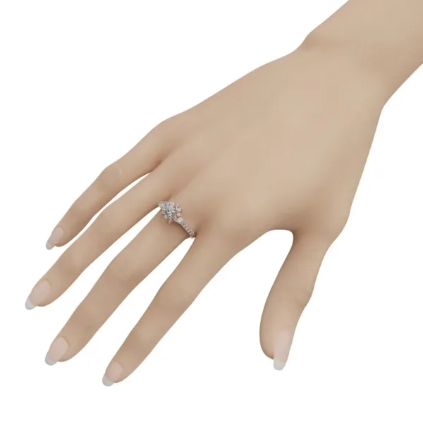 Nhẫn đính hôn vàng trắng Hà Nội  MDJ NNU109