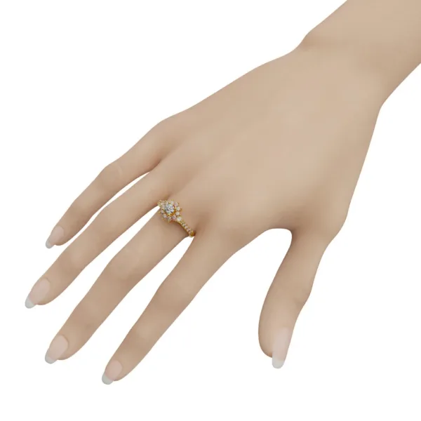 Nhẫn đính hôn vàng trắng Hà Nội  MDJ NNU109