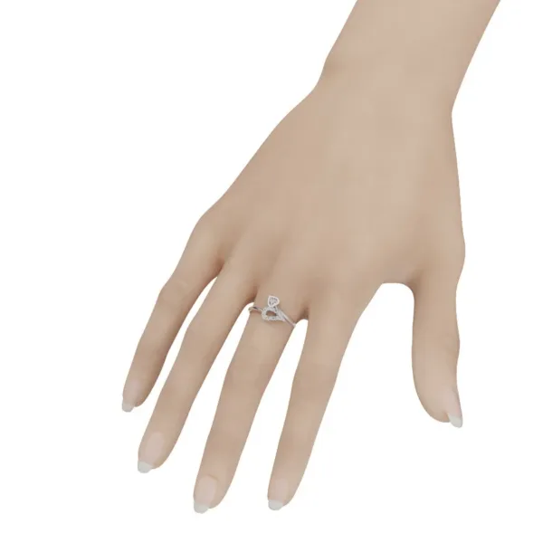 Nhẫn đính hôn vàng trắng MDJ NNU118