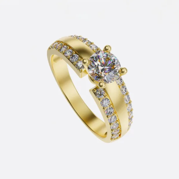 Nhẫn đính hôn vàng trắng MDJ NNU119