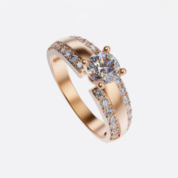 Nhẫn đính hôn vàng trắng MDJ NNU119
