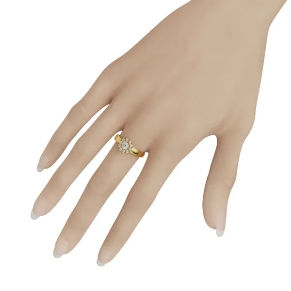Nhẫn đính hôn kim cương vàng trắng nữ  MDJ NNU129