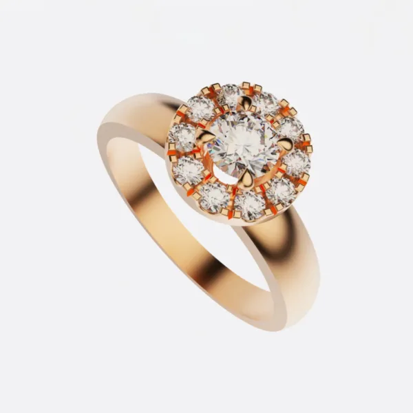 Nhẫn đính hôn kim cương vàng trắng nữ  MDJ NNU129