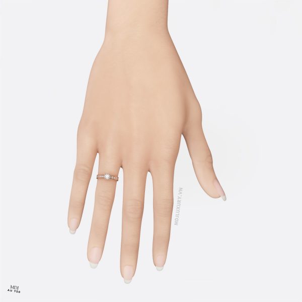 Nhẫn Đính Hôn Vàng Hồng Kim Cương Lab NNU39A