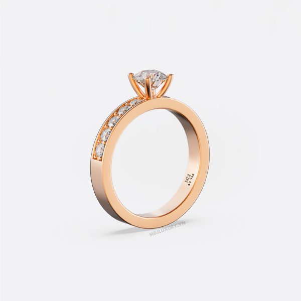 Nhẫn Đính Hôn Vàng Hồng Kim Cương Lab NNU39A