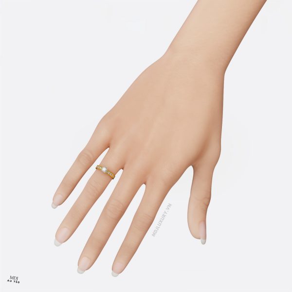 Nhẫn Đính Hôn Vàng Hồng Kim Cương Lab NNU39A