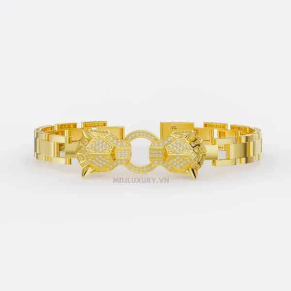 Lắc tay nam vàng 18K – Lắc tay Báo C.a.r.t.i.e.r 18K LTN09