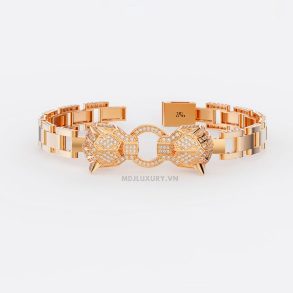 Lắc tay nam vàng 18K – Lắc tay Báo C.a.r.t.i.e.r 18K LTN09