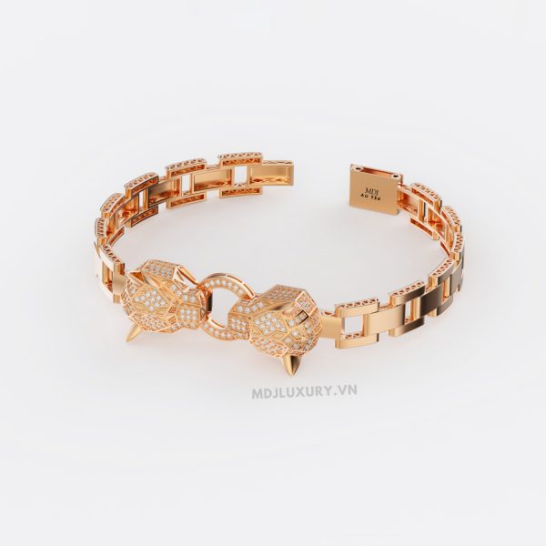 Lắc tay nam vàng 18K – Lắc tay Báo C.a.r.t.i.e.r 18K LTN09