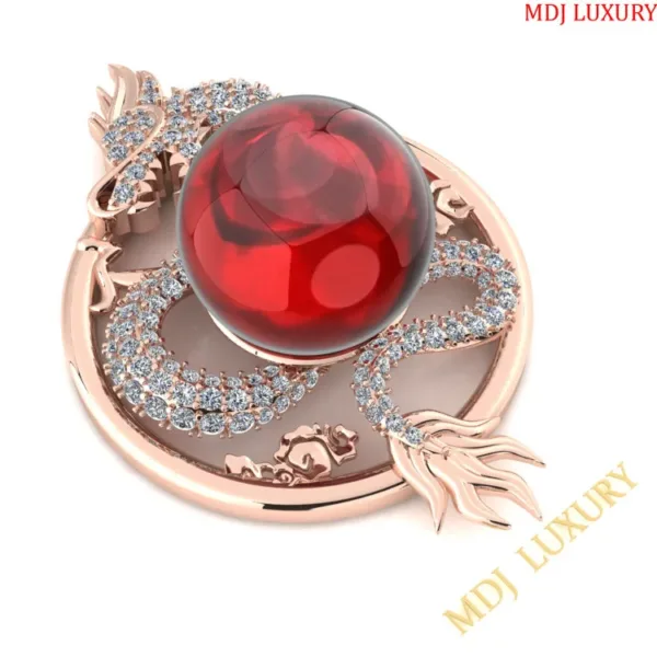 Mặt Dây Chuyền Rồng Quấn Ngọc 18k MDC23
