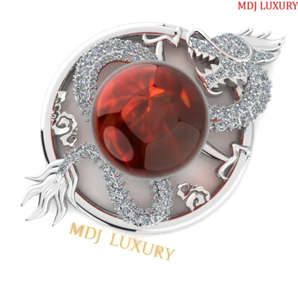 Mặt Dây Chuyền Rồng Quấn Ngọc 18k MDC23