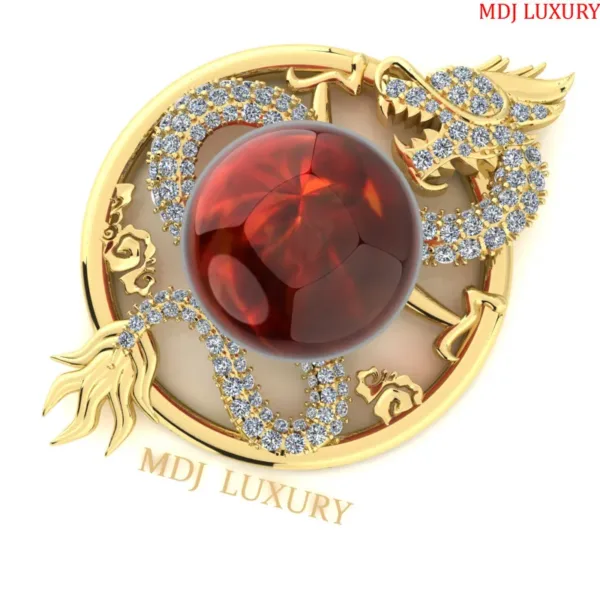 Mặt Dây Chuyền Rồng Quấn Ngọc 18k MDC23